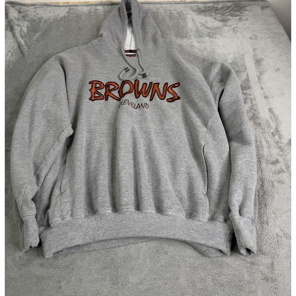 Vintage 90s Cleveland Browns Hoodie Men's Size 2XL Gray